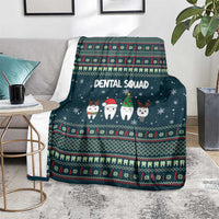 Funny Christmas Dental Squad Tooth Characters Blanket Snowflake Pattern Design - Wonder Print Shop