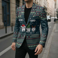 Funny Christmas Dental Squad Tooth Characters Blazer Snowflake Pattern Design - Wonder Print Shop