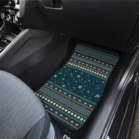 Funny Christmas Dental Squad Tooth Characters Car Mats Snowflake Pattern Design - Wonder Print Shop