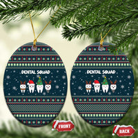 Funny Christmas Dental Squad Tooth Characters Ceramic Ornament Snowflake Pattern Design - Wonder Print Shop