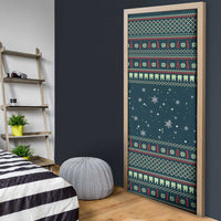 Funny Christmas Dental Squad Tooth Characters Door Cover Snowflake Pattern Design - Wonder Print Shop
