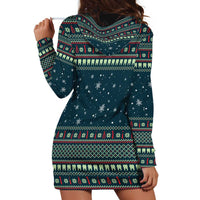Funny Christmas Dental Squad Tooth Characters Hoodie Dress Snowflake Pattern Design - Wonder Print Shop