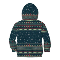 Funny Christmas Dental Squad Tooth Characters Kid Hoodie Snowflake Pattern Design - Wonder Print Shop