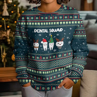Funny Christmas Dental Squad Tooth Characters Kid Ugly Christmas Sweater Snowflake Pattern Design - Wonder Print Shop