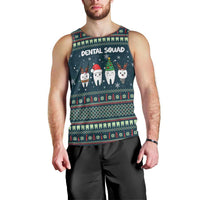 Funny Christmas Dental Squad Tooth Characters Men Tank Top Snowflake Pattern Design - Wonder Print Shop