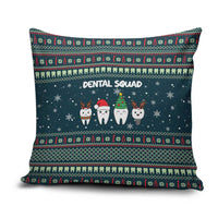 Funny Christmas Dental Squad Tooth Characters Pillow Cover Snowflake Pattern Design - Wonder Print Shop