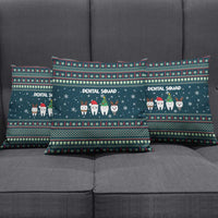 Funny Christmas Dental Squad Tooth Characters Pillow Cover Snowflake Pattern Design - Wonder Print Shop