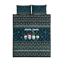 Funny Christmas Dental Squad Tooth Characters Quilt Bed Set Snowflake Pattern Design - Wonder Print Shop