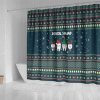 Funny Christmas Dental Squad Tooth Characters Shower Curtain Snowflake Pattern Design - Wonder Print Shop