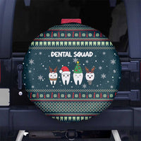 Funny Christmas Dental Squad Tooth Characters Spare Tire Cover Snowflake Pattern Design - Wonder Print Shop
