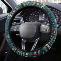 Funny Christmas Dental Squad Tooth Characters Steering Wheel Cover Snowflake Pattern Design - Wonder Print Shop
