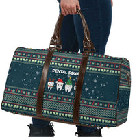 Funny Christmas Dental Squad Tooth Characters Travel Bag Snowflake Pattern Design - Wonder Print Shop