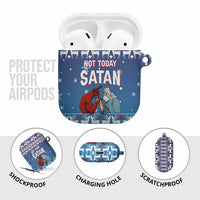 Jesus Not To Day Satan Christmas AirPods Case Funny Xmas Holiday Patterns - Wonder Print Shop