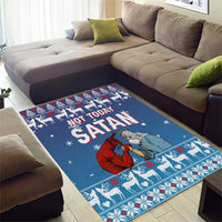 Jesus Not To Day Satan Christmas Area Rug Funny Xmas Holiday Patterns - Wonder Print Shop