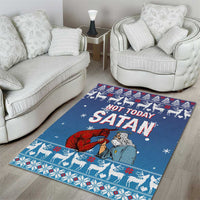 Jesus Not To Day Satan Christmas Area Rug Funny Xmas Holiday Patterns - Wonder Print Shop