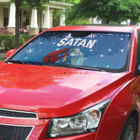 Jesus Not To Day Satan Christmas Auto Sun Shade Funny Xmas Holiday Patterns - Wonder Print Shop