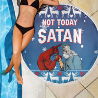 Jesus Not To Day Satan Christmas Beach Blanket Funny Xmas Holiday Patterns - Wonder Print Shop