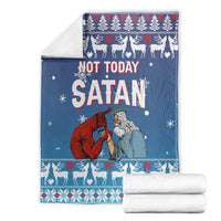 Jesus Not To Day Satan Christmas Blanket Funny Xmas Holiday Patterns - Wonder Print Shop