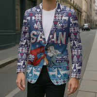 Jesus Not To Day Satan Christmas Blazer Funny Xmas Holiday Patterns - Wonder Print Shop