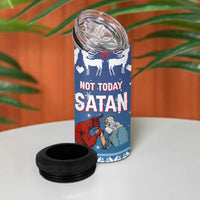 Jesus Not To Day Satan Christmas 4 in 1 Can Cooler Tumbler Funny Xmas Holiday Patterns - Wonder Print Shop