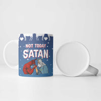 Jesus Not To Day Satan Christmas Ceramic Mug Funny Xmas Holiday Patterns - Wonder Print Shop