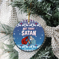 Jesus Not To Day Satan Christmas Ceramic Ornament Funny Xmas Holiday Patterns - Wonder Print Shop