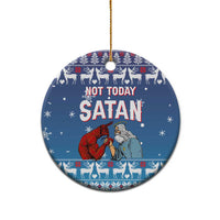 Jesus Not To Day Satan Christmas Ceramic Ornament Funny Xmas Holiday Patterns - Wonder Print Shop