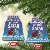 Jesus Not To Day Satan Christmas Ceramic Ornament Funny Xmas Holiday Patterns - Wonder Print Shop
