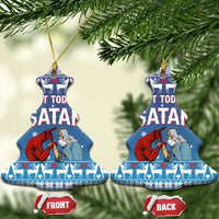 Jesus Not To Day Satan Christmas Ceramic Ornament Funny Xmas Holiday Patterns - Wonder Print Shop