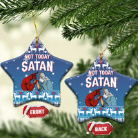 Jesus Not To Day Satan Christmas Ceramic Ornament Funny Xmas Holiday Patterns - Wonder Print Shop