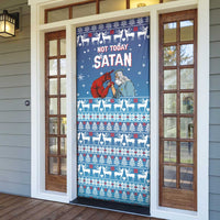 Jesus Not To Day Satan Christmas Door Cover Funny Xmas Holiday Patterns - Wonder Print Shop