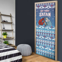 Jesus Not To Day Satan Christmas Door Cover Funny Xmas Holiday Patterns - Wonder Print Shop