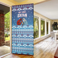 Jesus Not To Day Satan Christmas Door Cover Funny Xmas Holiday Patterns - Wonder Print Shop