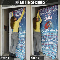 Jesus Not To Day Satan Christmas Door Cover Funny Xmas Holiday Patterns - Wonder Print Shop