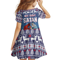 Jesus Not To Day Satan Christmas Family Matching Long Sleeve Bodycon Dress and Hawaiian Shirt Funny Xmas Holiday Patterns - Wonder Print Shop