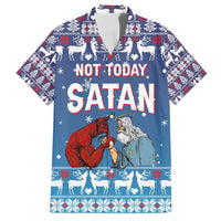 Jesus Not To Day Satan Christmas Family Matching Off Shoulder Short Dress and Hawaiian Shirt Funny Xmas Holiday Patterns - Wonder Print Shop