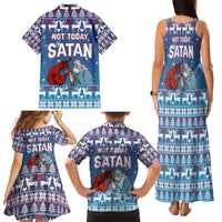 Jesus Not To Day Satan Christmas Family Matching Tank Maxi Dress and Hawaiian Shirt Funny Xmas Holiday Patterns - Wonder Print Shop