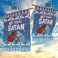 Jesus Not To Day Satan Christmas Garden Flag Funny Xmas Holiday Patterns - Wonder Print Shop