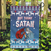 Jesus Not To Day Satan Christmas Garden Flag Funny Xmas Holiday Patterns - Wonder Print Shop