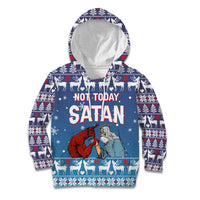 Jesus Not To Day Satan Christmas Kid Hoodie Funny Xmas Holiday Patterns - Wonder Print Shop