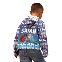 Jesus Not To Day Satan Christmas Kid Hoodie Funny Xmas Holiday Patterns - Wonder Print Shop