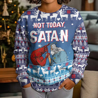 Jesus Not To Day Satan Christmas Kid Ugly Christmas Sweater Funny Xmas Holiday Patterns - Wonder Print Shop