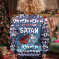 Jesus Not To Day Satan Christmas Kid Ugly Christmas Sweater Funny Xmas Holiday Patterns - Wonder Print Shop