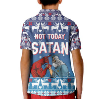 Jesus Not To Day Satan Christmas Kid Polo Shirt Funny Xmas Holiday Patterns - Wonder Print Shop