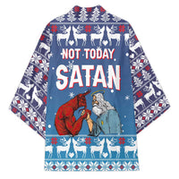 Jesus Not To Day Satan Christmas Kimono Funny Xmas Holiday Patterns - Wonder Print Shop