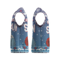 Jesus Not To Day Satan Christmas Knitted V-Neck Vest Funny Xmas Holiday Patterns - Wonder Print Shop