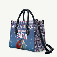 Jesus Not To Day Satan Christmas Leather Bag Funny Xmas Holiday Patterns - Wonder Print Shop