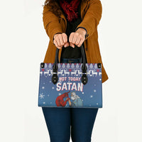 Jesus Not To Day Satan Christmas Leather Bag Funny Xmas Holiday Patterns - Wonder Print Shop