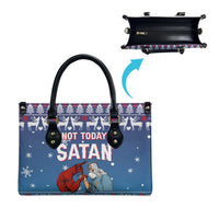 Jesus Not To Day Satan Christmas Leather Bag Funny Xmas Holiday Patterns - Wonder Print Shop