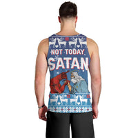 Jesus Not To Day Satan Christmas Men Tank Top Funny Xmas Holiday Patterns - Wonder Print Shop